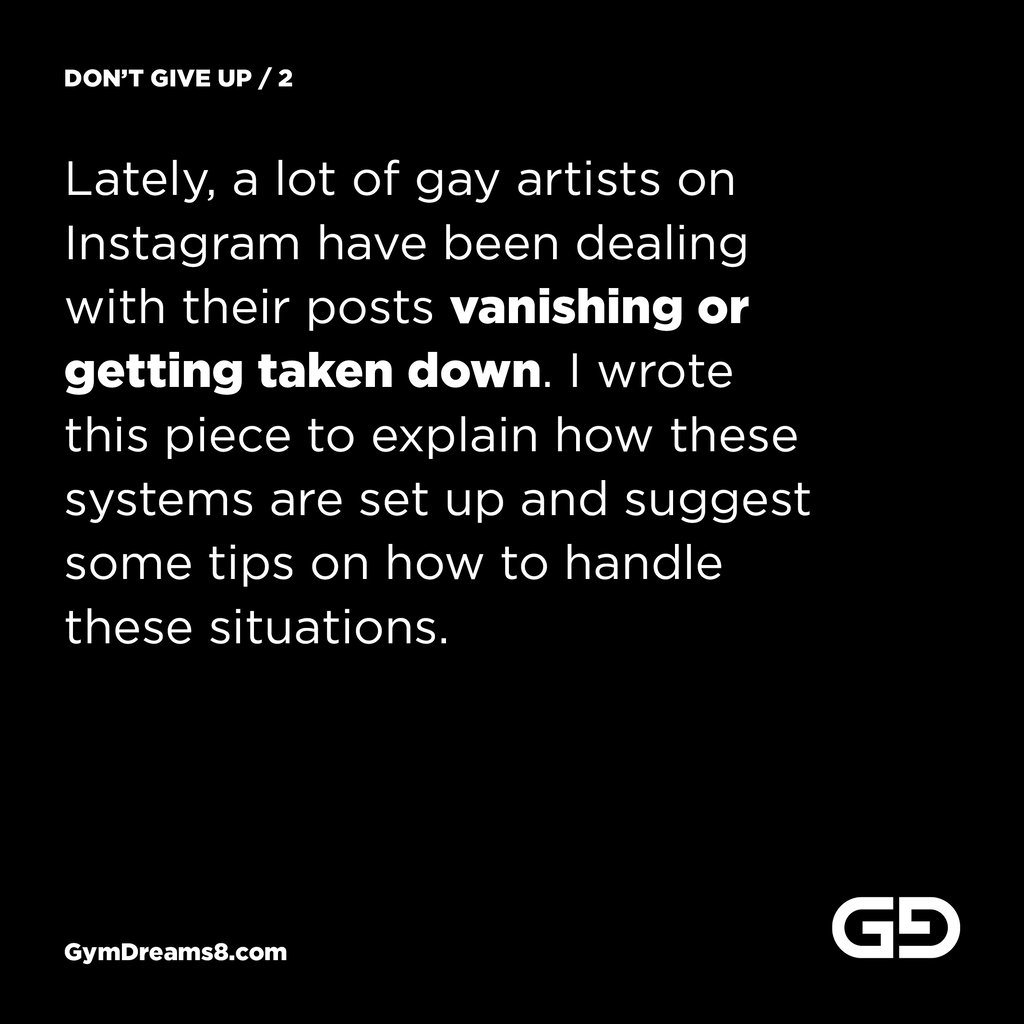 Don’t Give Up: How content moderation systems work, and what it means to you as a gay artist