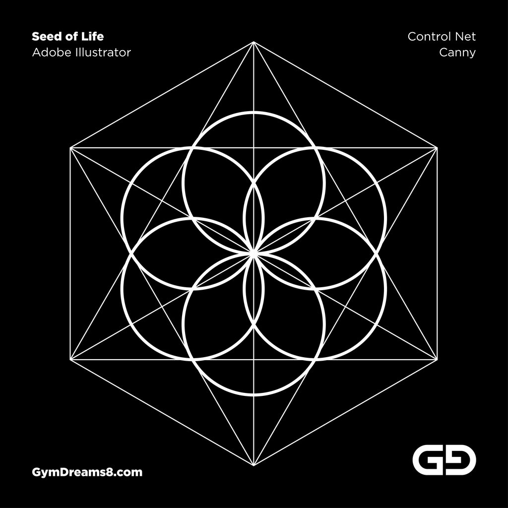 Kiss of the Dragons, Seed of Life, Sacred Geometry series. Stable Diffusion, SDXL, control nets.