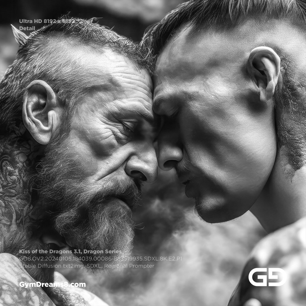 Kiss of the Dragons 3.1, Dragon Series. Stable Diffusion, SDXL, Regional Prompter.