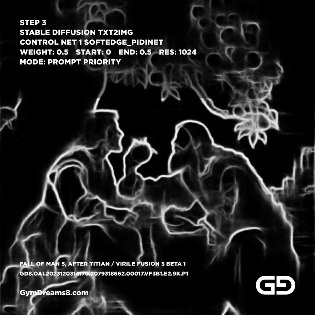 The Fall of Man 5, after Titian, c.1550. Stable Diffusion with Virile Fusion.