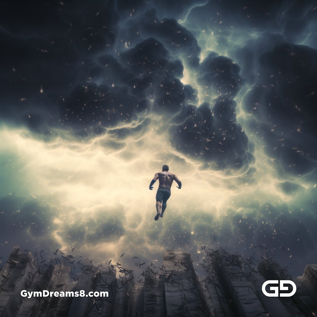 Falling, Inner sanctum of my mind. Rendered with Midjourney