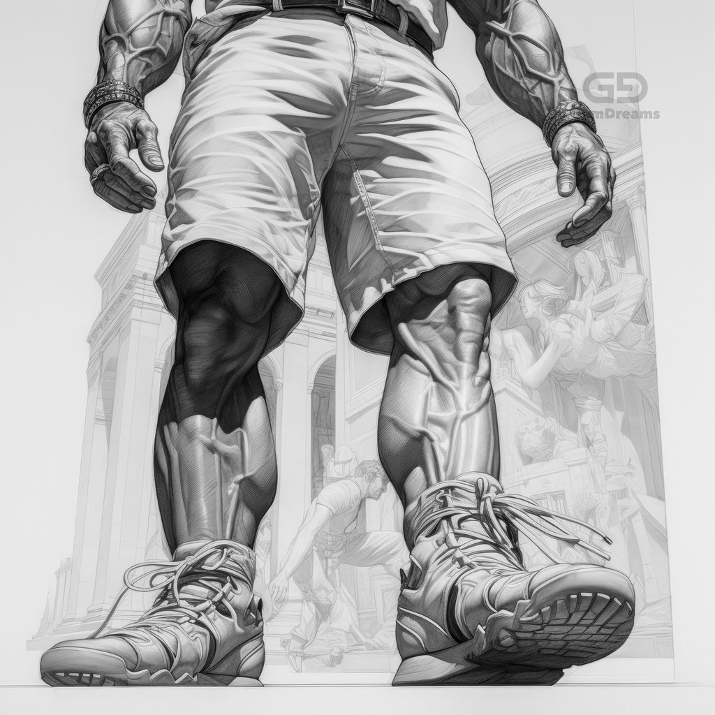 Big Feet, Big Boots, created with Midjourney v5.1