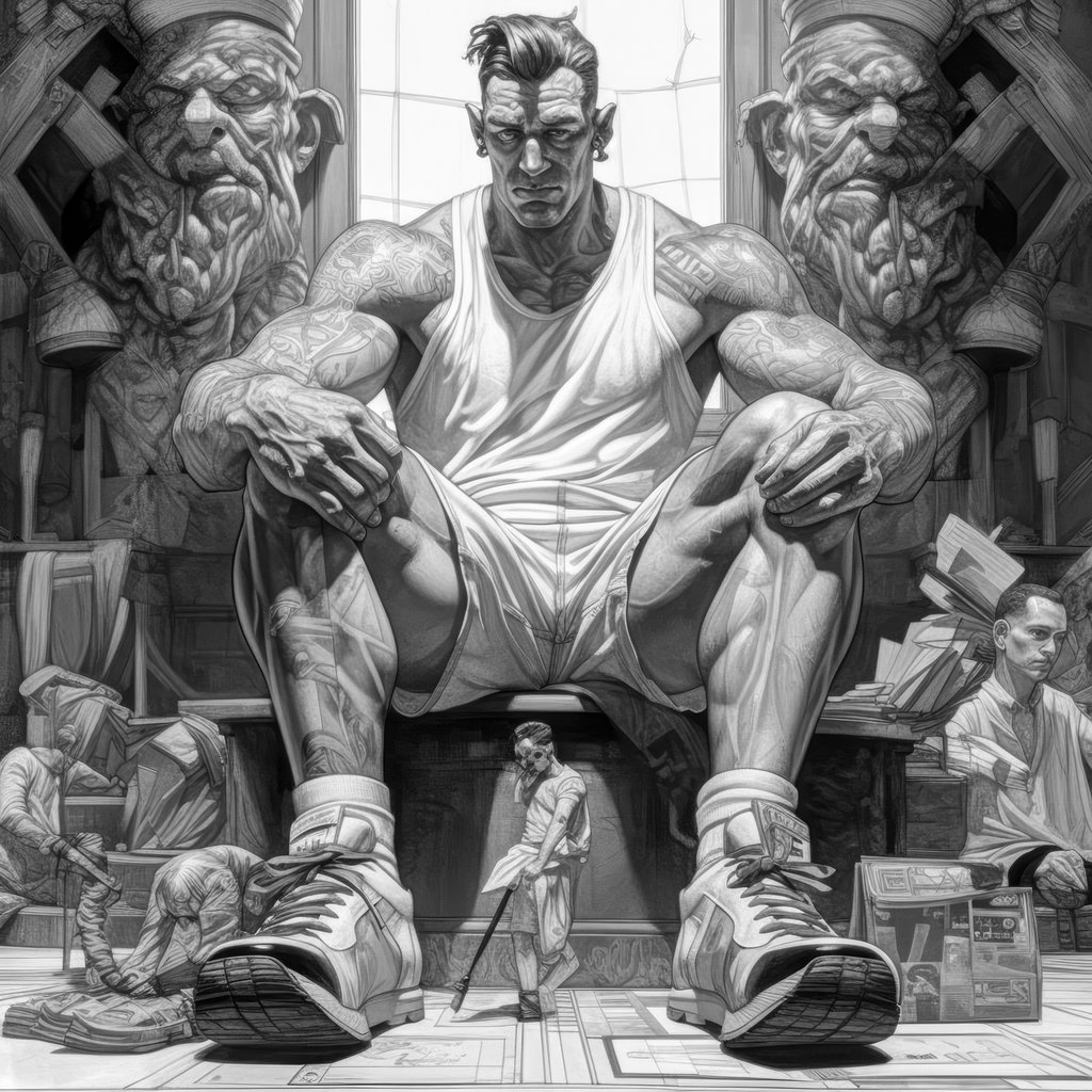 Big Feet, Big Boots, created with Midjourney v5.1