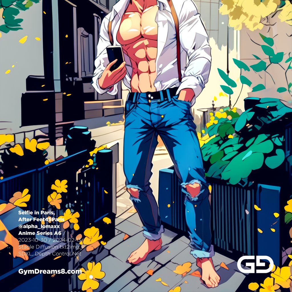 Taking a selfie in Paris, Anime Style. After Feet45Paris @alpha_lomaxx.