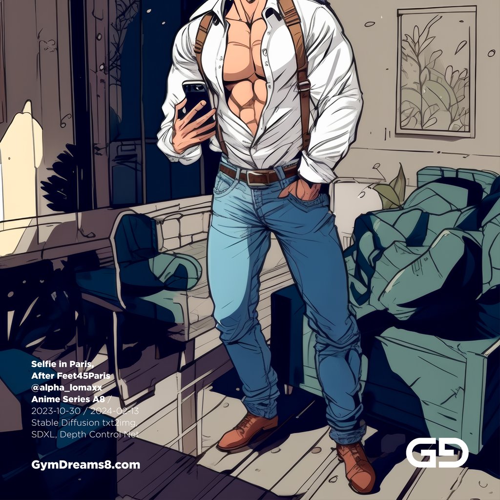 Taking a selfie in Paris, Anime Style. After Feet45Paris @alpha_lomaxx.