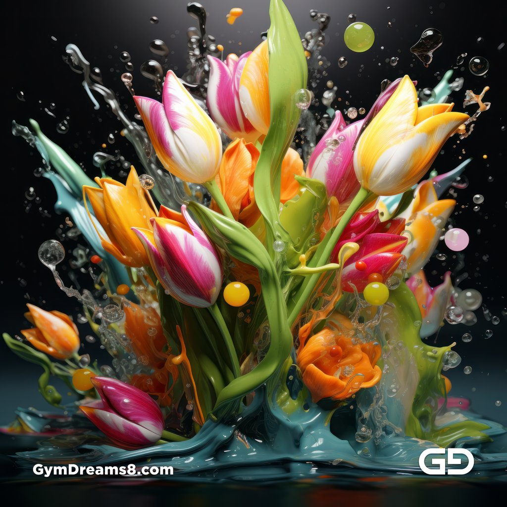 Flower Abstract Kiss. Abstract composition of gay couple kissing in a field of flowers. Stable Diffusion with Shuffle control net, Virile Fusion.