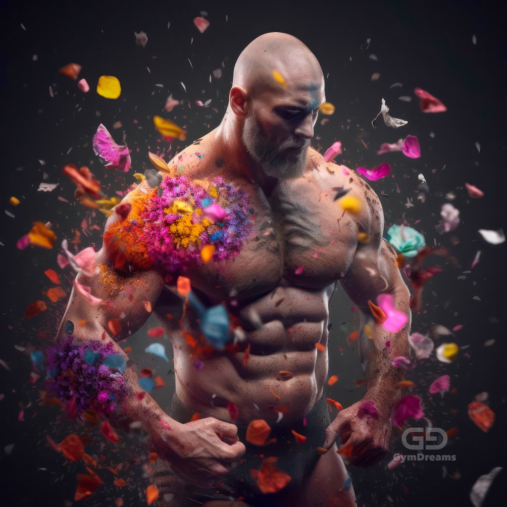 Choreography of Male Dancers and Flowers, created with Midjourney