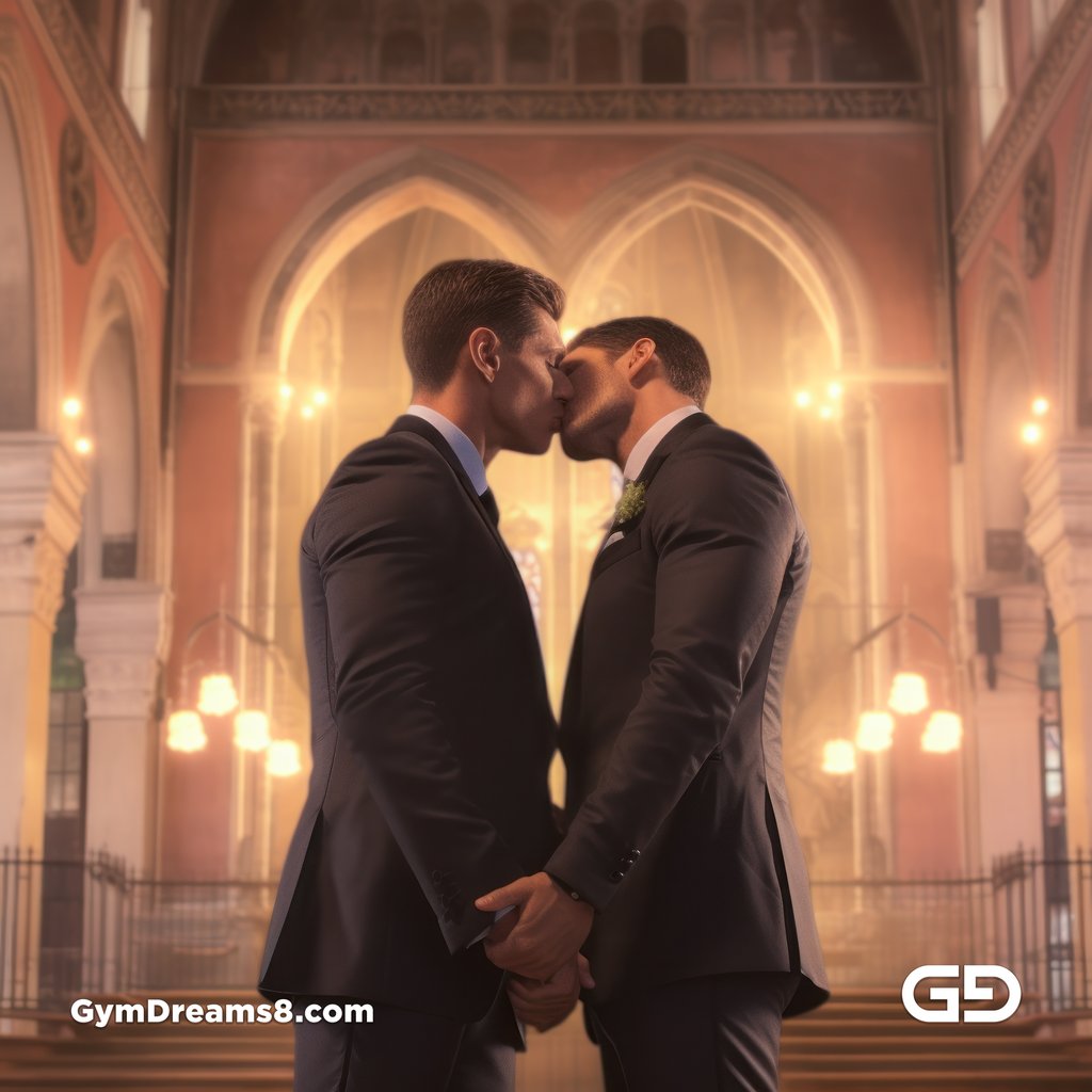 Gay Wedding, made with Midjourney v5