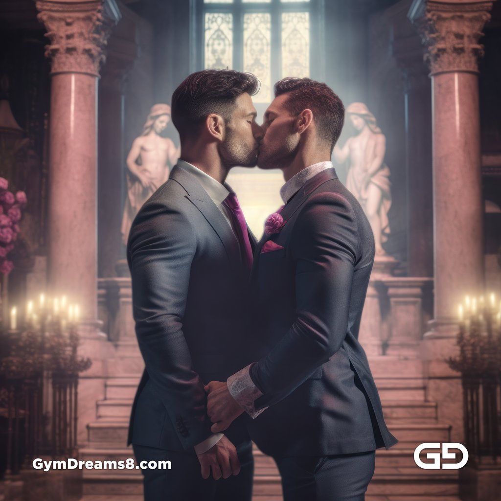 Gay Wedding, made with Midjourney v5