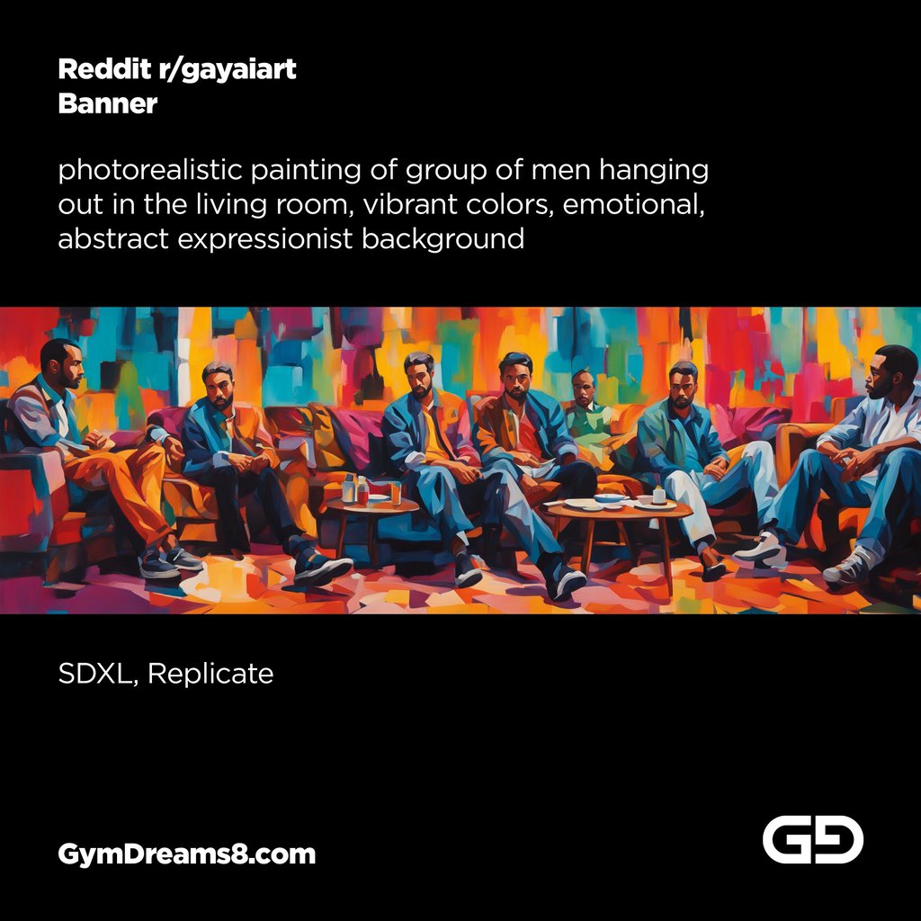 r/gayaiart Banner. Stable Diffusion with SDXL