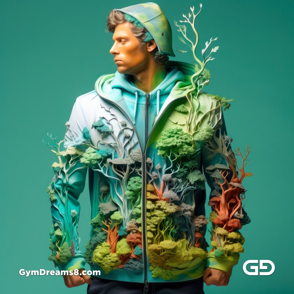 Sylvan Green Jacket, Melting, Multi-layered Surfaces. Midjourney v5.