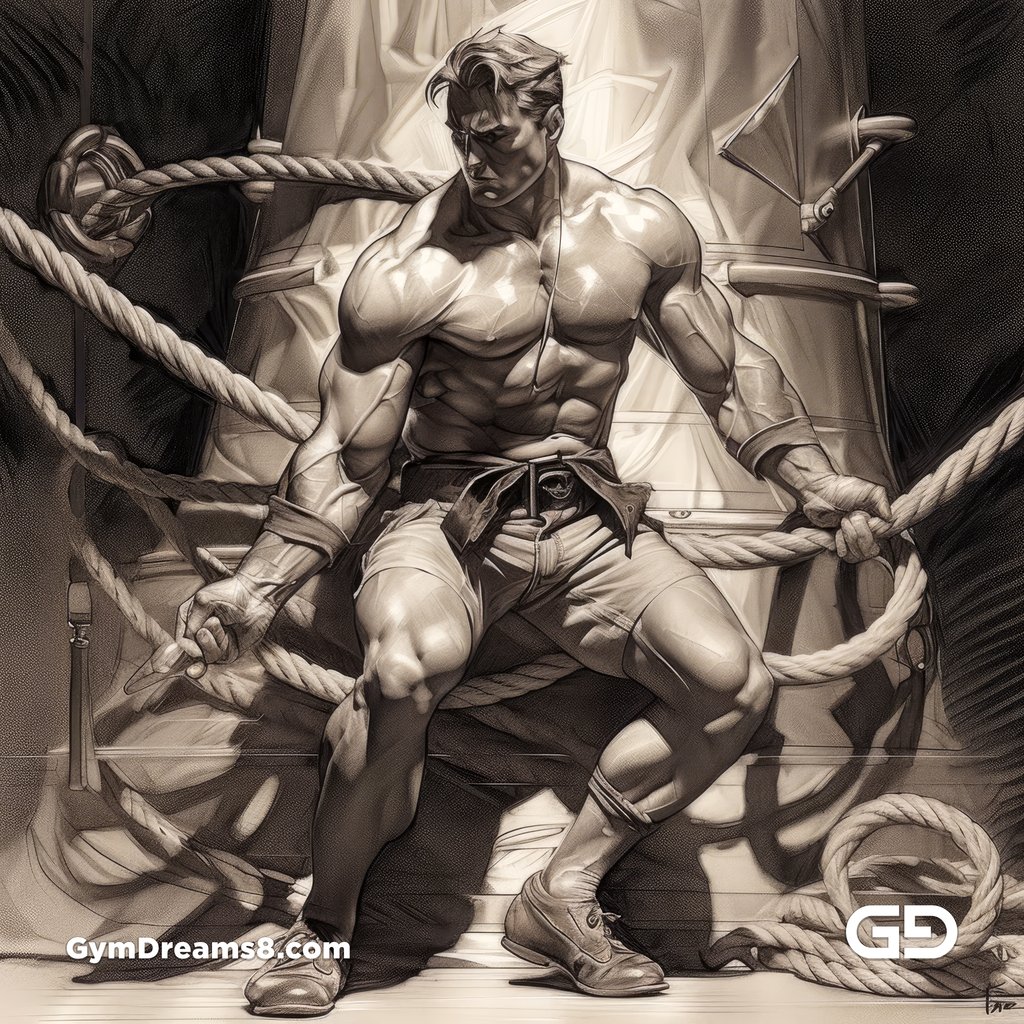 Young Hercules and Rope. Pencil drawings. Midjourney.