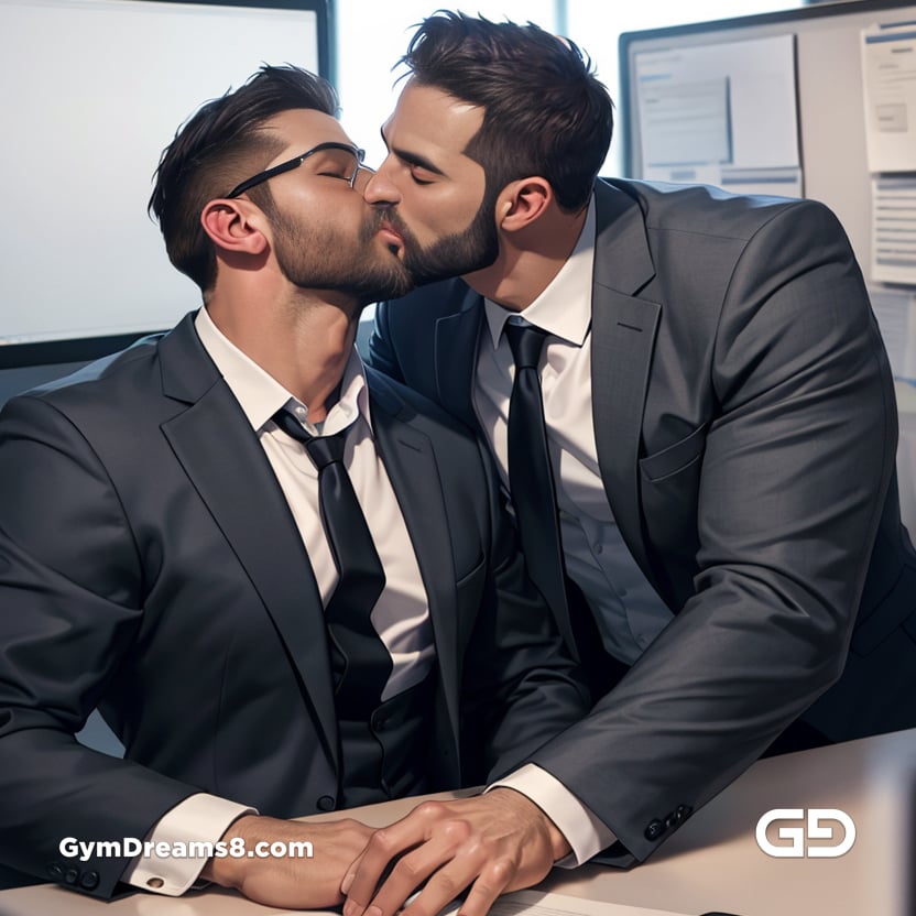 Suit Kisses at the office