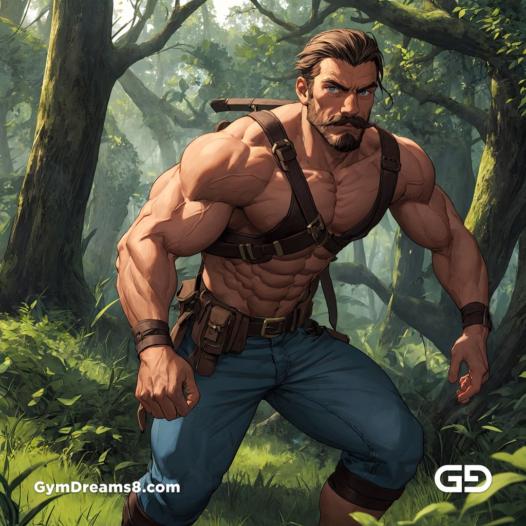 Hunter in the woods with full leather gear, with Stable Diffusion and Virile Animation