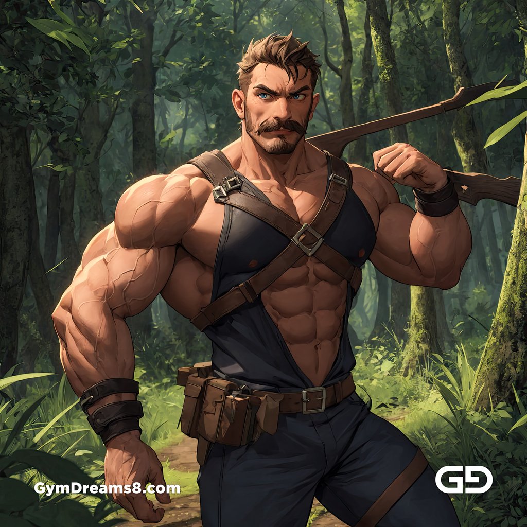 Hunter in the woods with full leather gear, with Stable Diffusion and Virile Animation