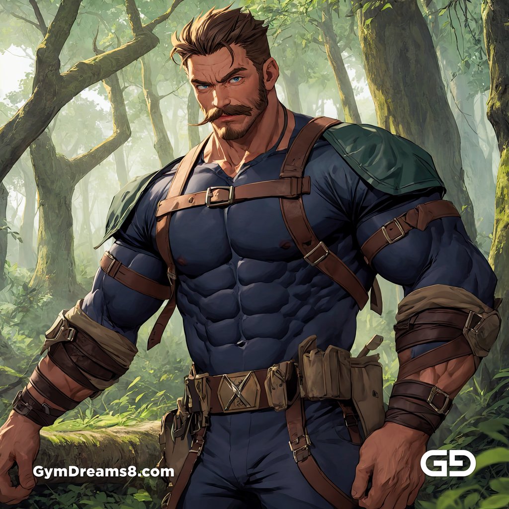Hunter in the woods with full leather gear, with Stable Diffusion and Virile Animation