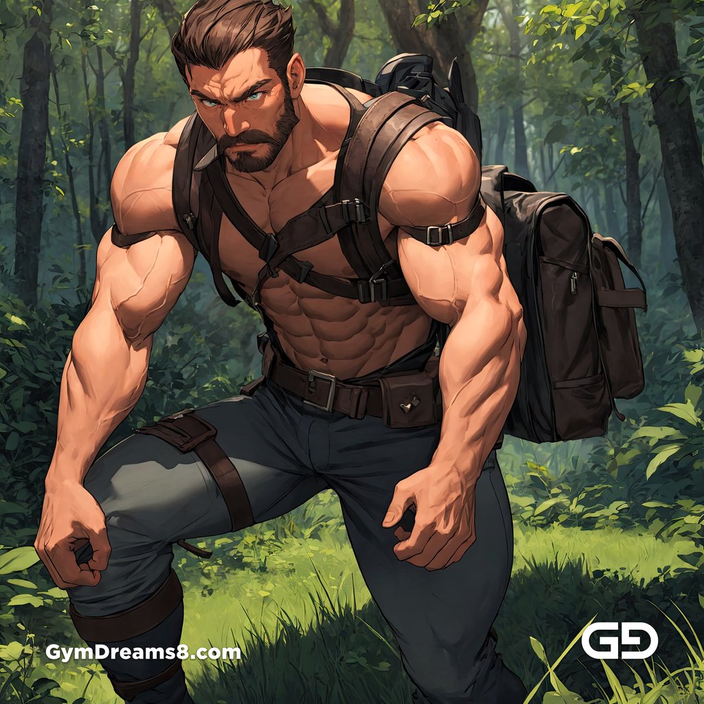Hunter in the woods with full leather gear, with Stable Diffusion and Virile Animation