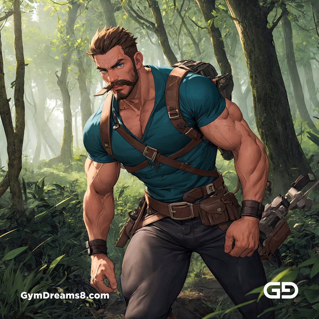 Hunter in the woods with full leather gear, with Stable Diffusion and Virile Animation