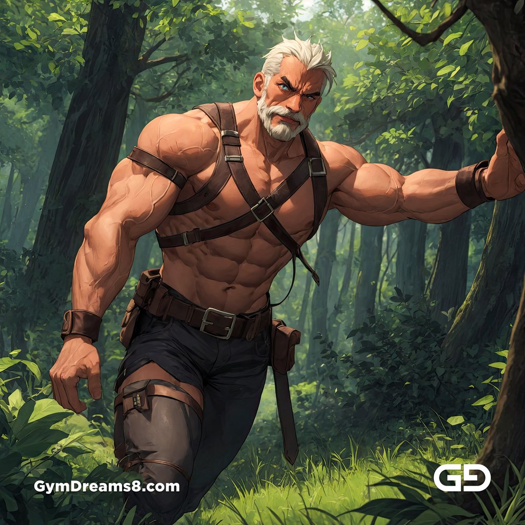 Hunter in the woods with full leather gear, with Stable Diffusion and Virile Animation