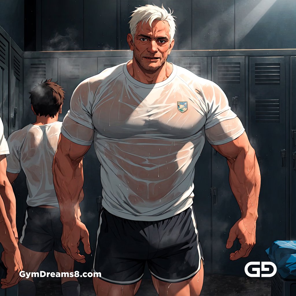 Jocks - Locker Room Chronicles. Players from the Rugby team hang out after practice. Rendered with Virile Animation.
