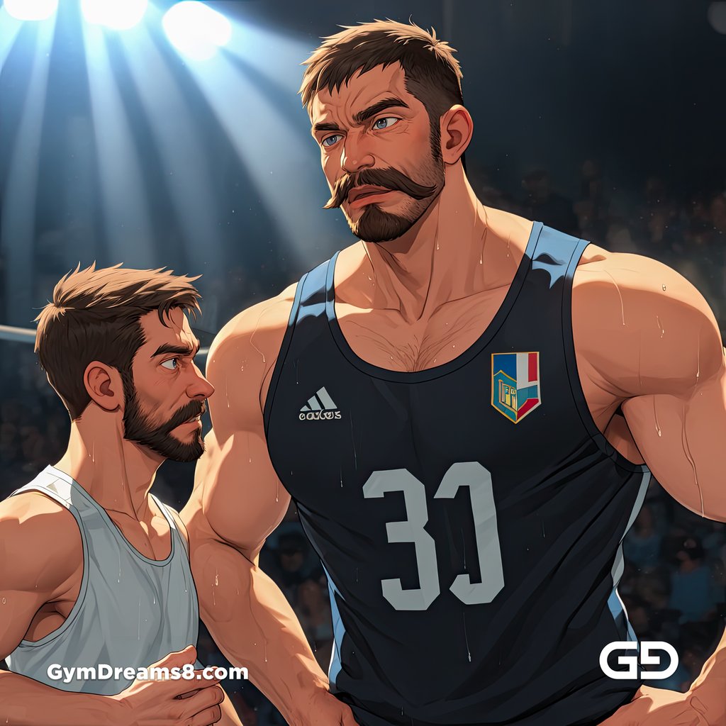 Moustache, Star Player of Rugby Team, rendered with Virile Animation in Stable Diffusion.