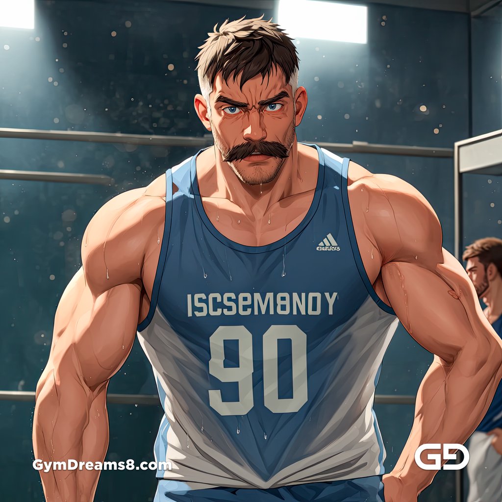 Moustache, Star Player of Rugby Team, rendered with Virile Animation in Stable Diffusion.