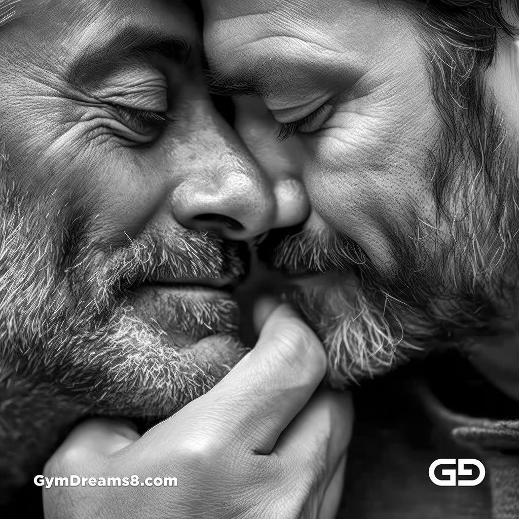 Gay Kisses in Black and White. Photorealistic renders with Midjourney v5.1 and Nijijourney v5