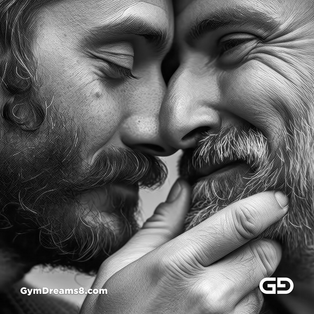 Gay Kisses in Black and White. Photorealistic renders with Midjourney v5.1 and Nijijourney v5