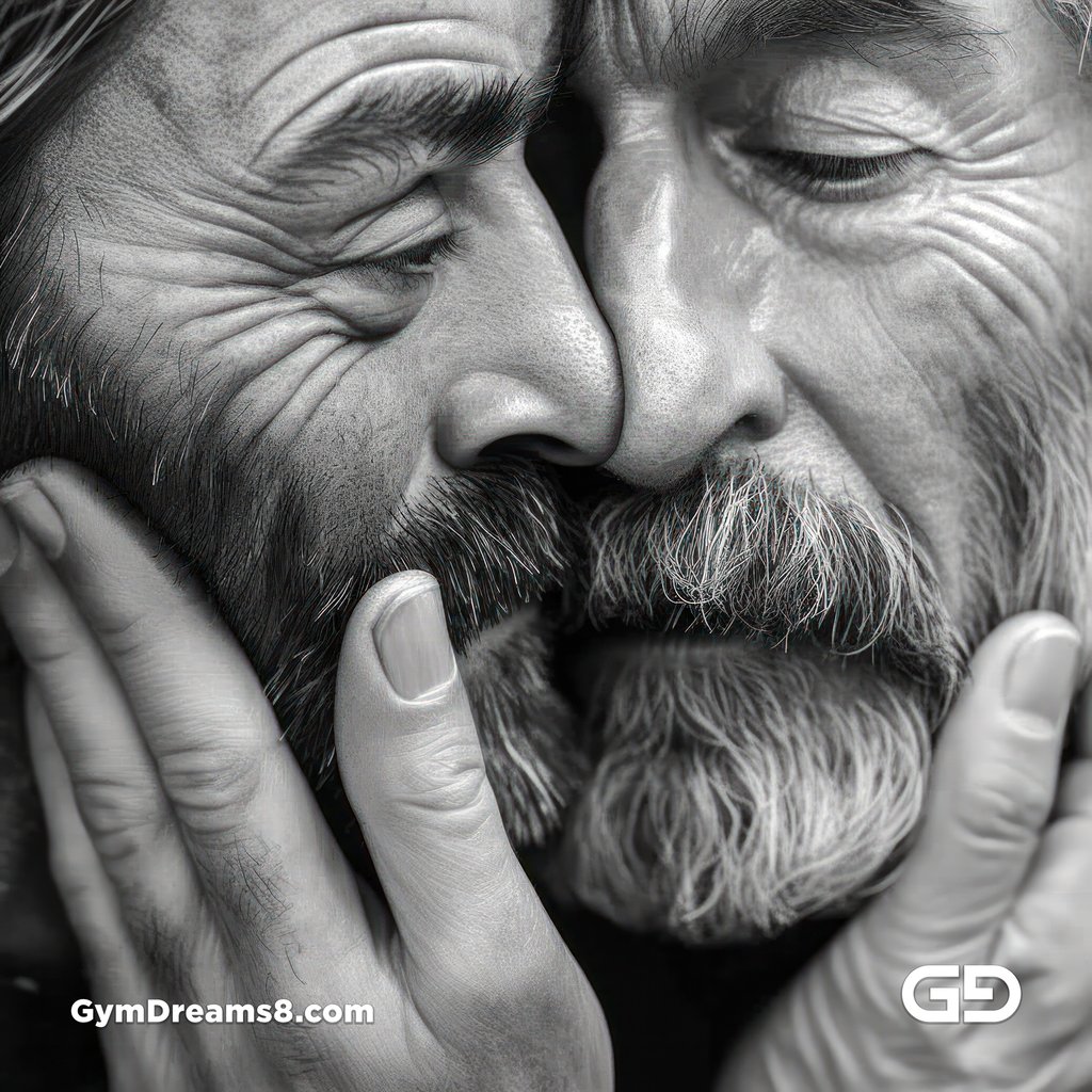 Gay Kisses in Black and White. Photorealistic renders with Midjourney v5.1 and Nijijourney v5