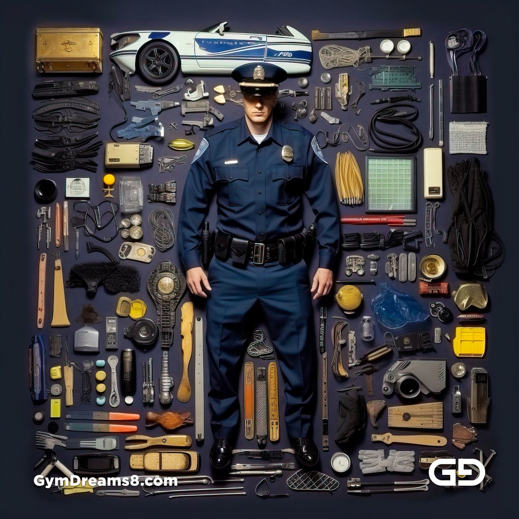 Police. Knolling Men Variations. Text promotps with Midjourney v5.