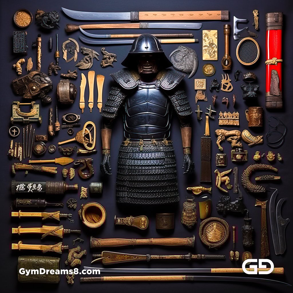 Samurai. Knolling Men Variations. Text promotps with Midjourney v5.