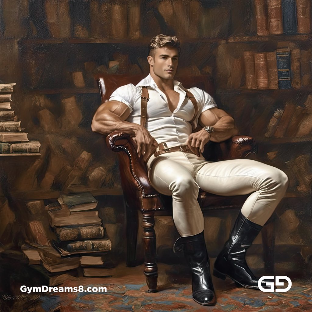 Leather, Books, and Suspenders. Twunks in white leather with books. Rendered with Stable Diffusion and SDXL.