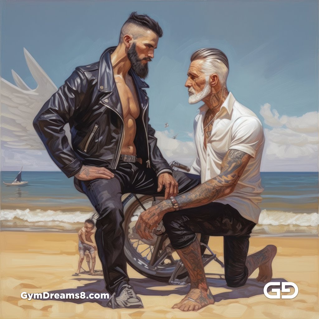 Couples on the Beach, Leather.