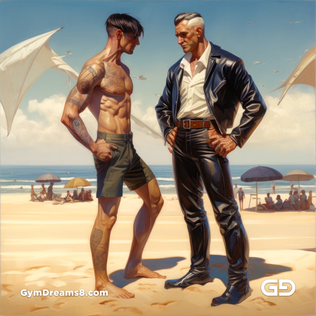 Couples on the Beach, Leather.