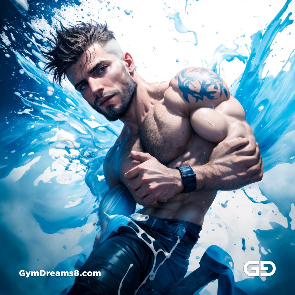 Liquid Blue. Composition of man, liquid, and rope. Stable Diffusion with RefShuffle Control Net, Airfuck’s Wild Mix.