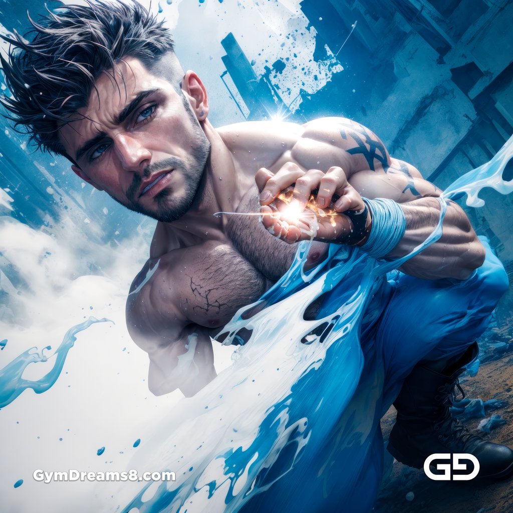 Liquid Blue. Composition of man, liquid, and rope. Stable Diffusion with RefShuffle Control Net, Airfuck’s Wild Mix.