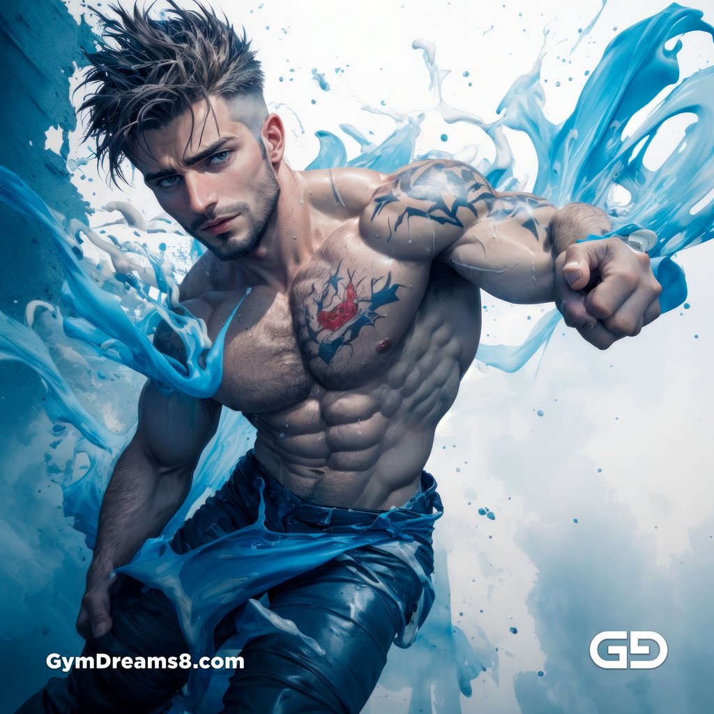 Liquid Blue. Composition of man, liquid, and rope. Stable Diffusion with RefShuffle Control Net, Airfuck’s Wild Mix.