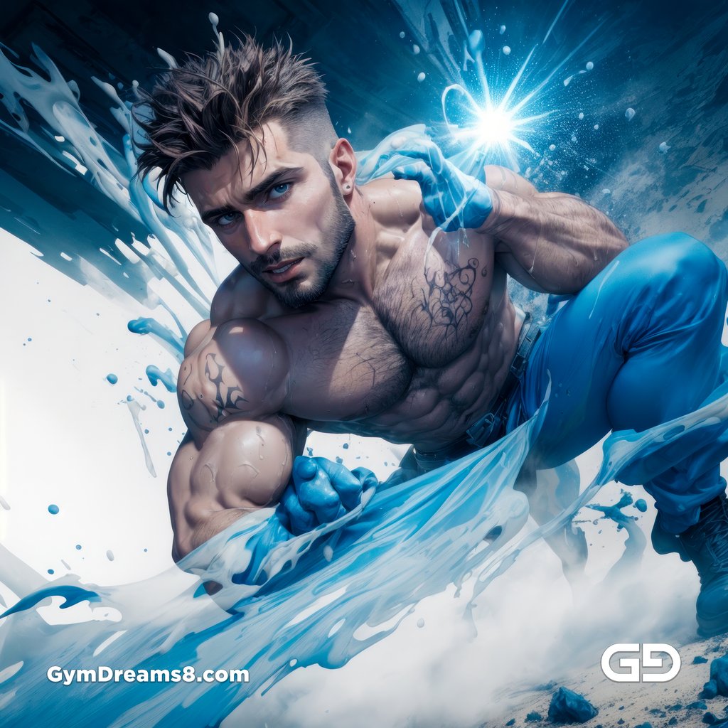 Liquid Blue. Composition of man, liquid, and rope. Stable Diffusion with RefShuffle Control Net, Airfuck’s Wild Mix.