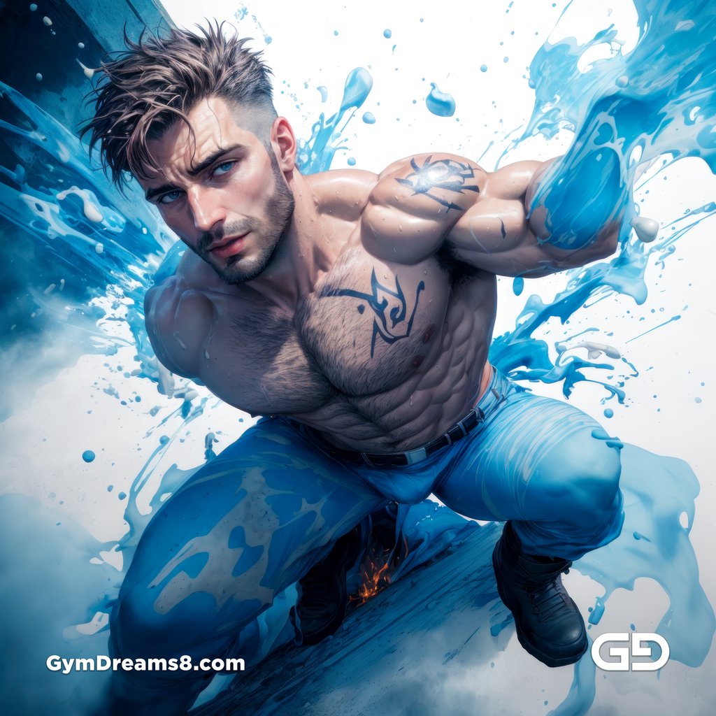 Liquid Blue. Composition of man, liquid, and rope. Stable Diffusion with RefShuffle Control Net, Airfuck’s Wild Mix.