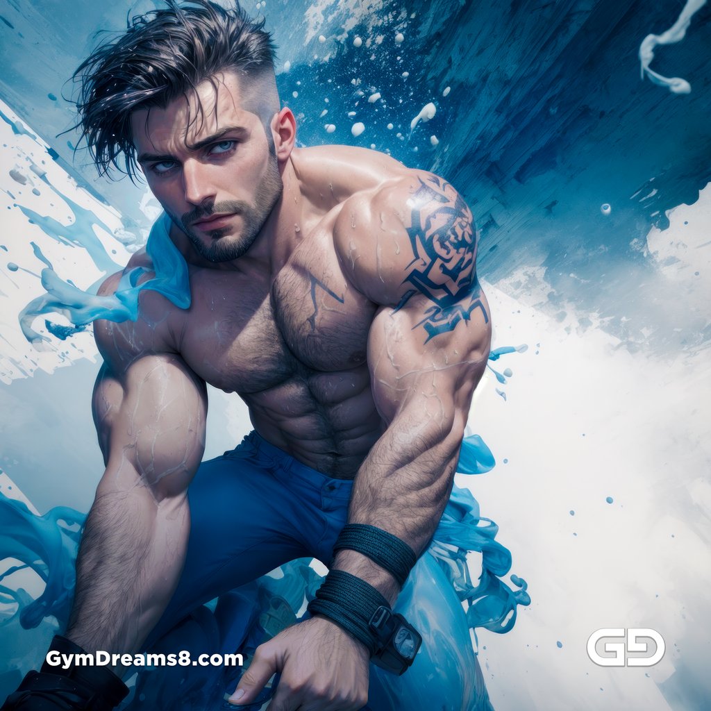 Liquid Blue. Composition of man, liquid, and rope. Stable Diffusion with RefShuffle Control Net, Airfuck’s Wild Mix.