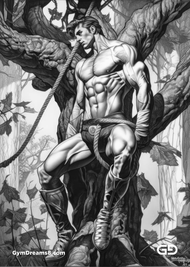 Roman Soldier and Rope. Pencil drawings. Midjourney.