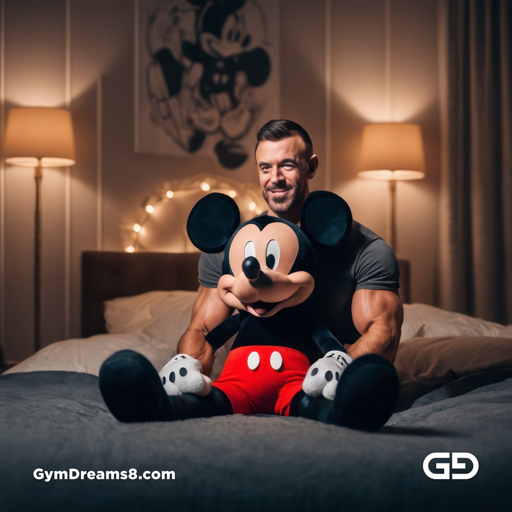 Mickey Mouse. Rendered with Stable Diffusion and JuggernautXL.