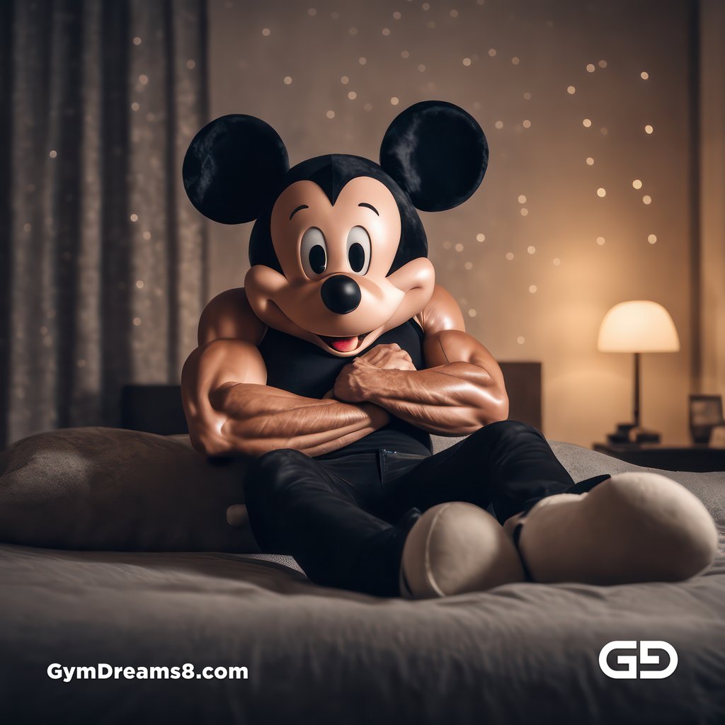 Mickey Mouse. Rendered with Stable Diffusion and JuggernautXL.