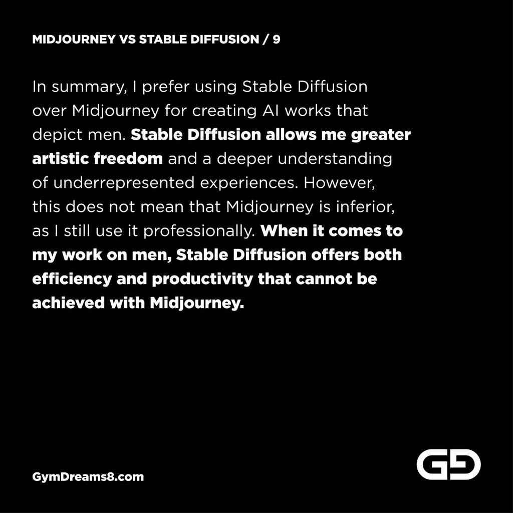 Midjourney vs Stable Diffusion. Why I choose Stable Diffusion for AI works portraying men.