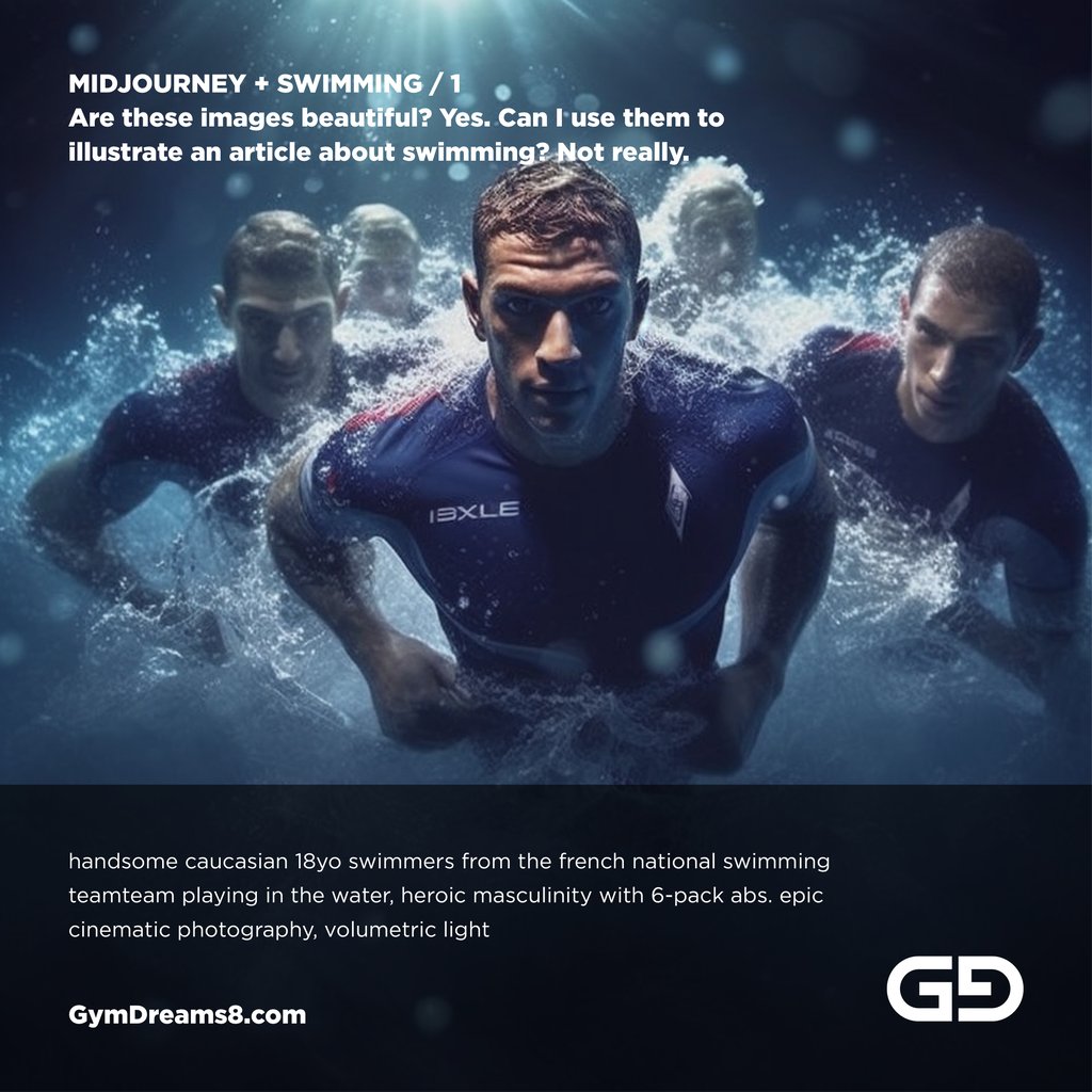 Are these images beautiful? Yes. Can I use them to illustrate an article about swimming? Not really.