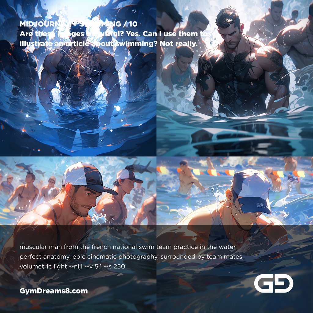 Are these images beautiful? Yes. Can I use them to illustrate an article about swimming? Not really.