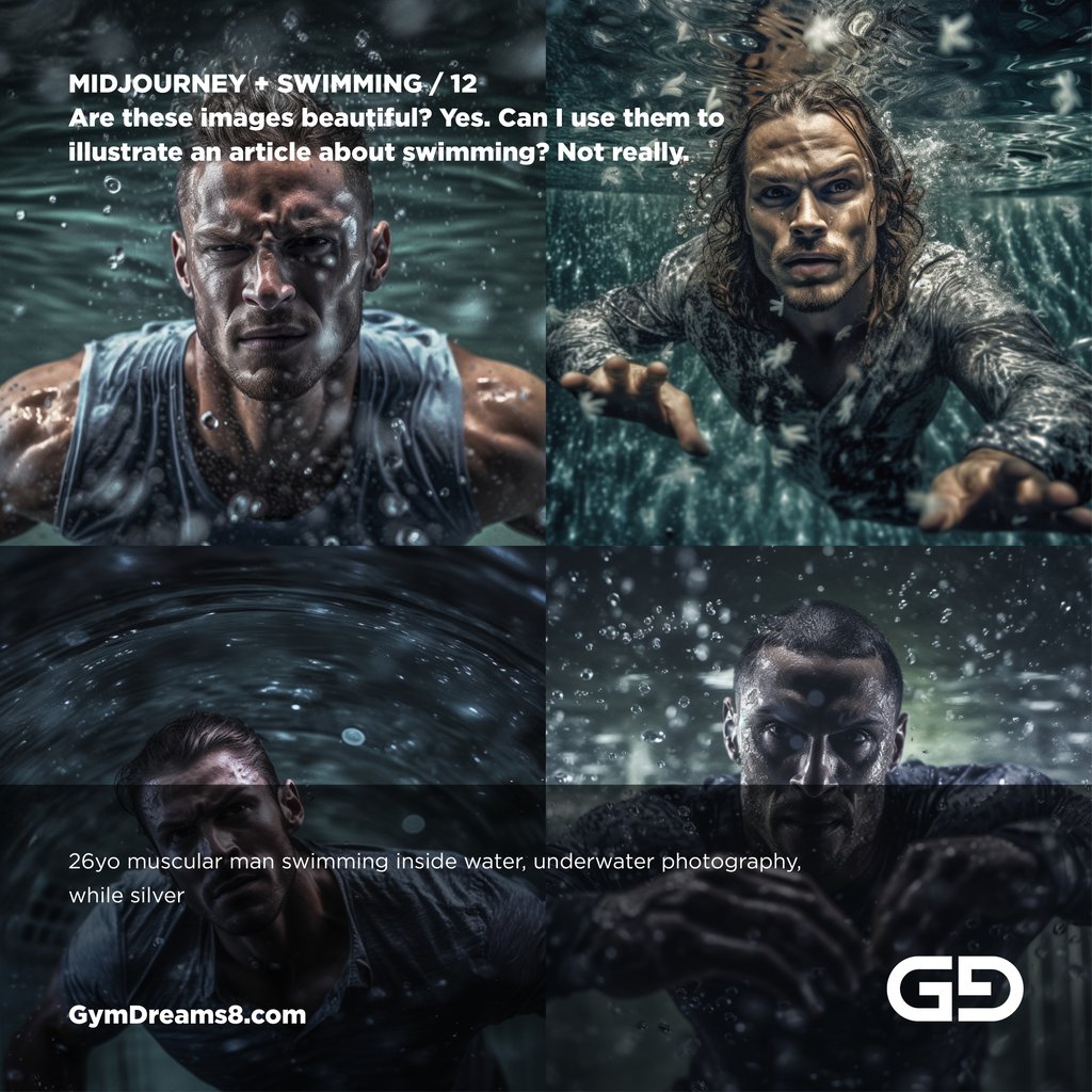 Are these images beautiful? Yes. Can I use them to illustrate an article about swimming? Not really.