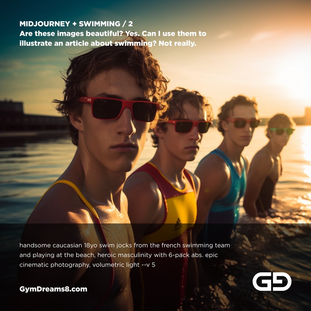 Are these images beautiful? Yes. Can I use them to illustrate an article about swimming? Not really.