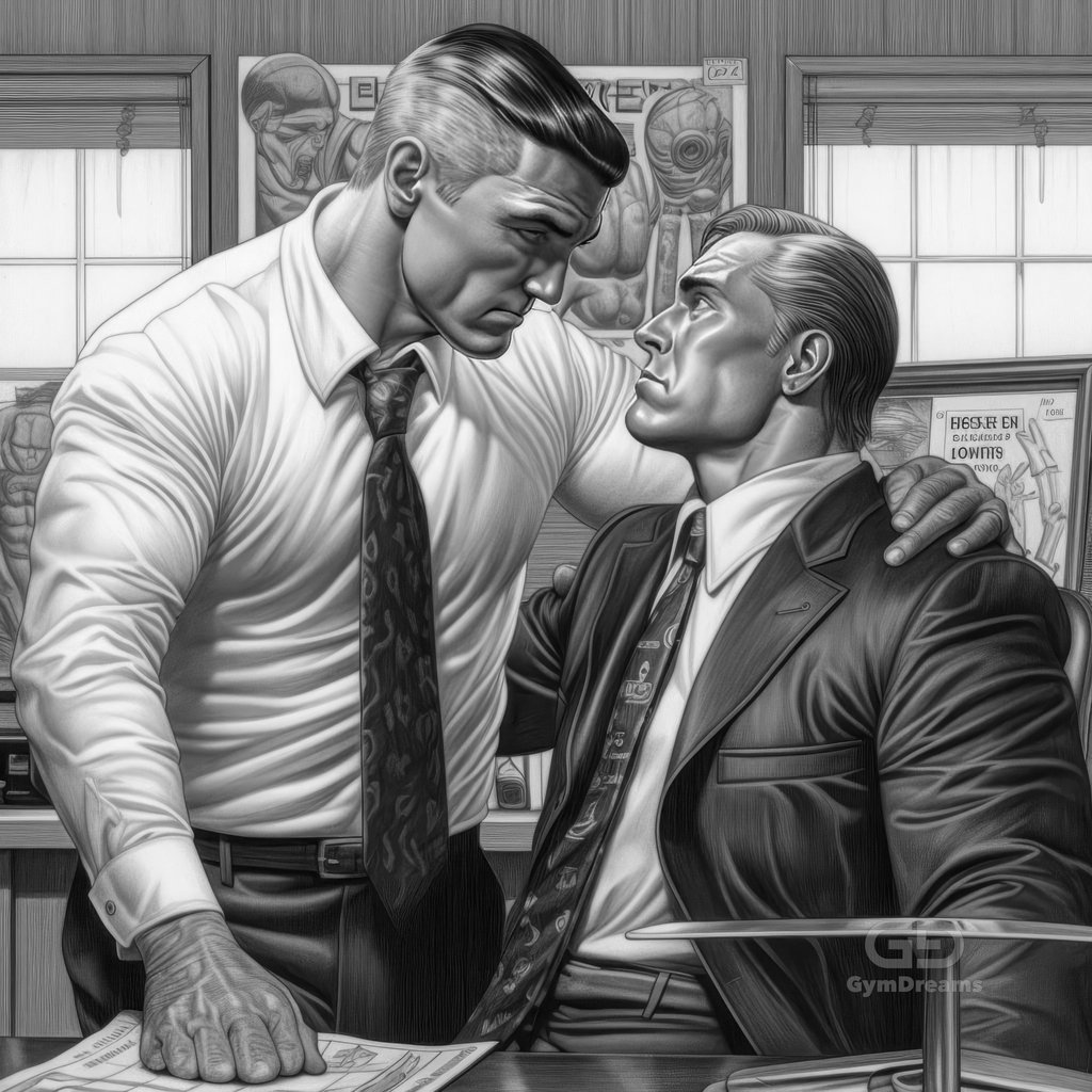 Kiss at the Office, created with Midjourney v5