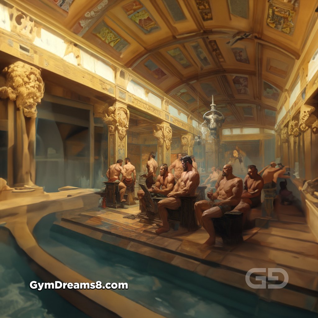 Warriors at the Roman Baths, Photoshop AI with Midjourney